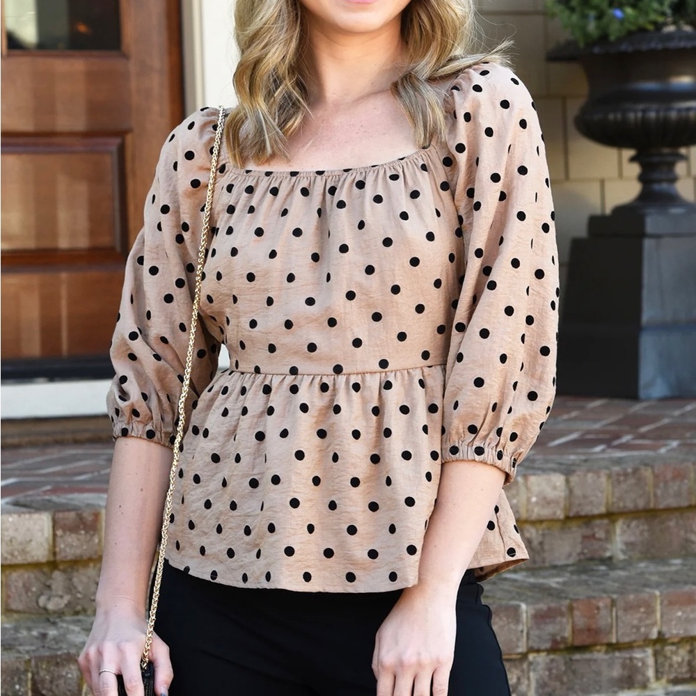 Blu Pepper, Medium, Blouse with polka dots